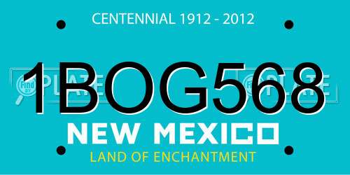 1BOG568 New Mexico License Plate