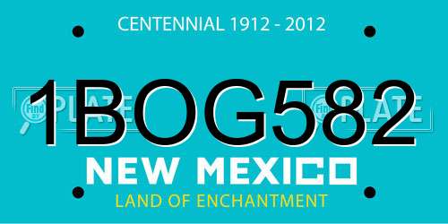 1BOG582 New Mexico License Plate
