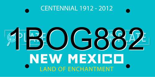 1BOG882 New Mexico License Plate