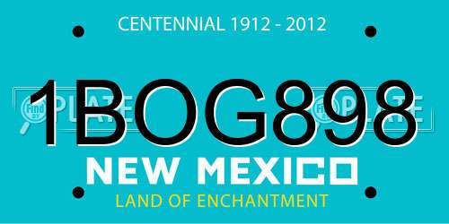 1BOG898 New Mexico License Plate