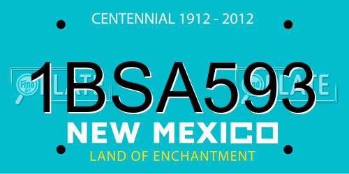 1BSA593 New Mexico License Plate