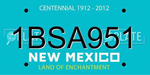 1BSA951 New Mexico License Plate