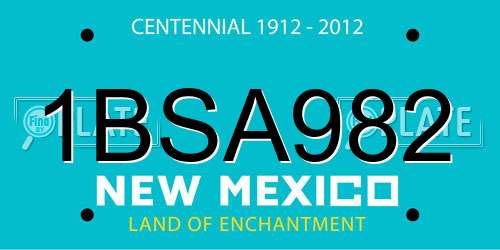 1BSA982 New Mexico License Plate