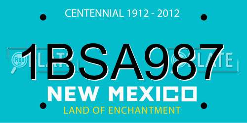 1BSA987 New Mexico License Plate