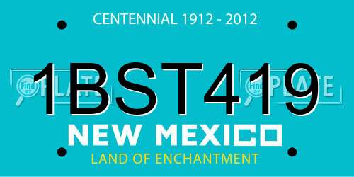 1BST419 New Mexico License Plate