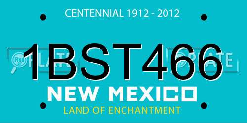1BST466 New Mexico License Plate