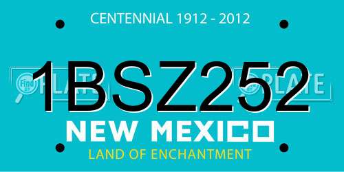 1BSZ252 New Mexico License Plate