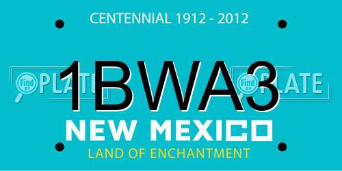 1BWA3 New Mexico License Plate