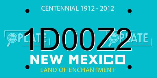 1D00Z2 New Mexico License Plate