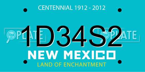 1D34S2 New Mexico License Plate