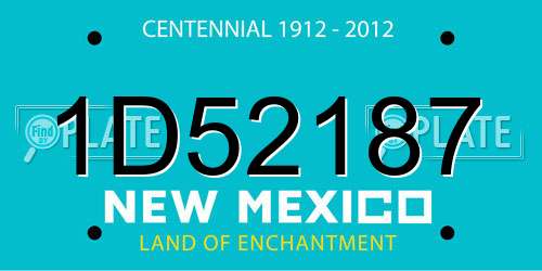 1D52187 New Mexico License Plate