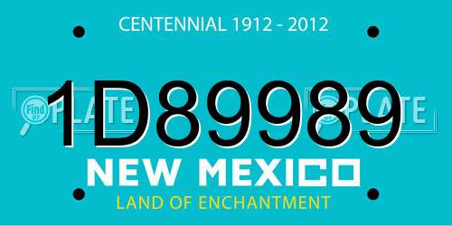 1D89989 New Mexico License Plate