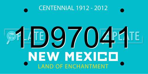 1D97041 New Mexico License Plate