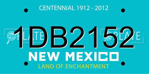 1DB2152 New Mexico License Plate