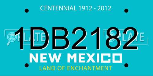 1DB2182 New Mexico License Plate
