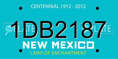 1DB2187 New Mexico License Plate