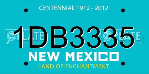 1DB3335 New Mexico License Plate