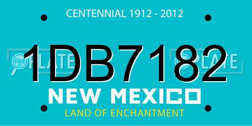 1DB7182 New Mexico License Plate