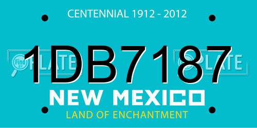 1DB7187 New Mexico License Plate