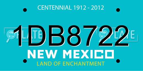 1DB8722 New Mexico License Plate