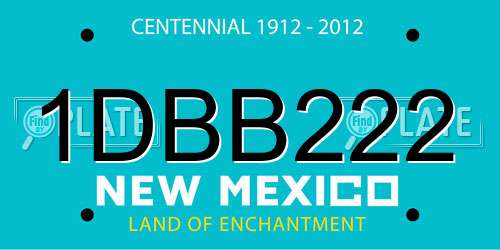 1DBB222 New Mexico License Plate