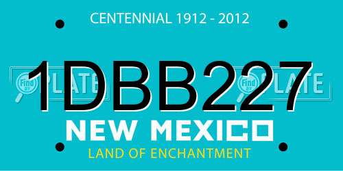 1DBB227 New Mexico License Plate