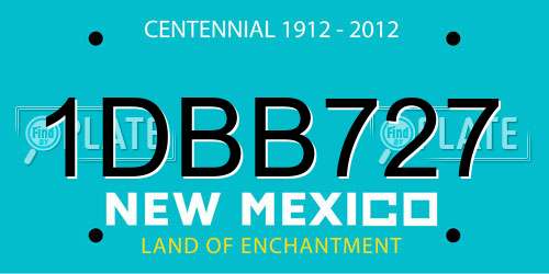 1DBB727 New Mexico License Plate