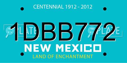 1DBB772 New Mexico License Plate