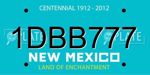 1DBB777 New Mexico License Plate