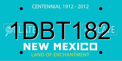 1DBT182 New Mexico License Plate