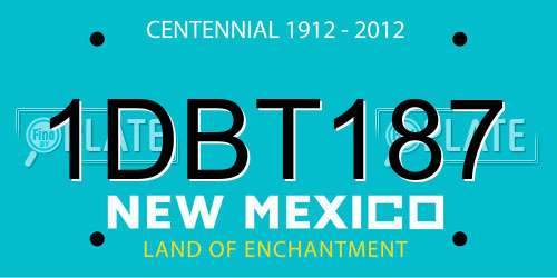 1DBT187 New Mexico License Plate