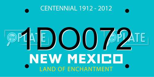 1DO072 New Mexico License Plate