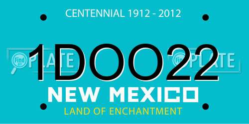 1DOO22 New Mexico License Plate