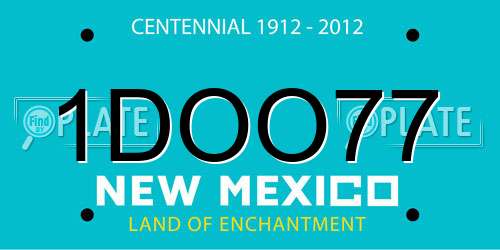 1DOO77 New Mexico License Plate