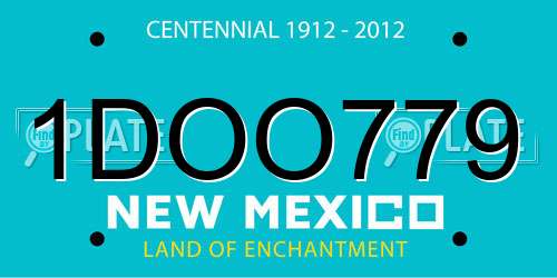 1DOO779 New Mexico License Plate