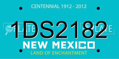 1DS2182 New Mexico License Plate