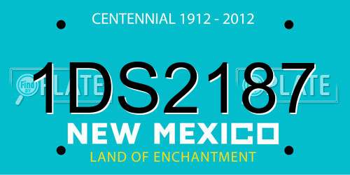 1DS2187 New Mexico License Plate
