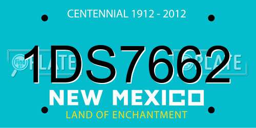 1DS7662 New Mexico License Plate