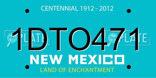 1DTO471 New Mexico License Plate