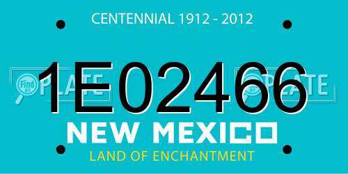 1E02466 New Mexico License Plate