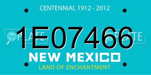 1E07466 New Mexico License Plate