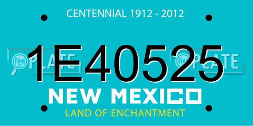 1E40525 New Mexico License Plate