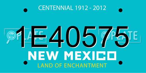1E40575 New Mexico License Plate