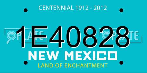 1E40828 New Mexico License Plate