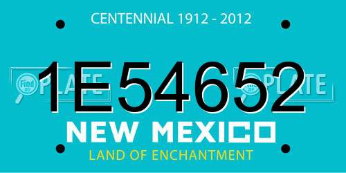 1E54652 New Mexico License Plate
