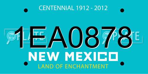 1EA0878 New Mexico License Plate