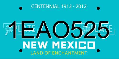 1EAO525 New Mexico License Plate
