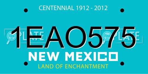 1EAO575 New Mexico License Plate