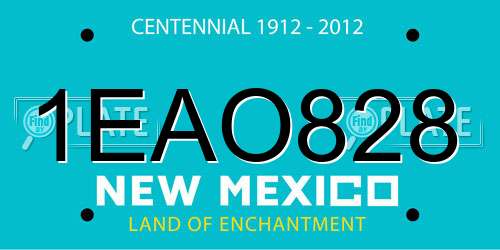 1EAO828 New Mexico License Plate