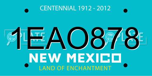 1EAO878 New Mexico License Plate